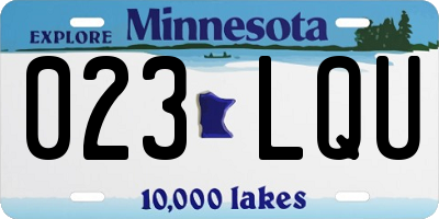 MN license plate 023LQU