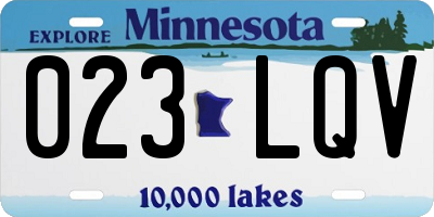 MN license plate 023LQV