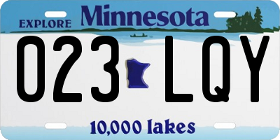 MN license plate 023LQY