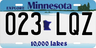 MN license plate 023LQZ