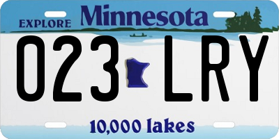 MN license plate 023LRY