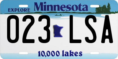 MN license plate 023LSA