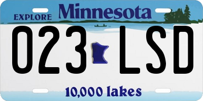 MN license plate 023LSD
