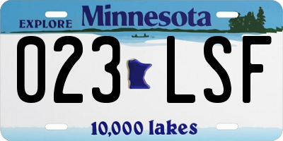 MN license plate 023LSF