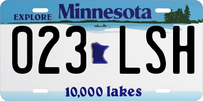 MN license plate 023LSH