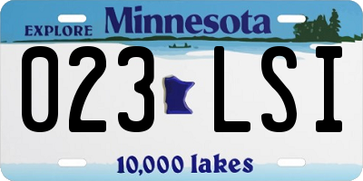 MN license plate 023LSI
