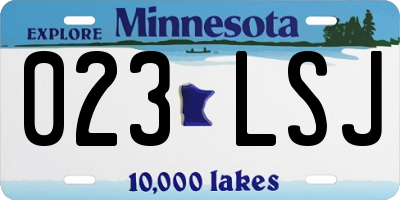 MN license plate 023LSJ