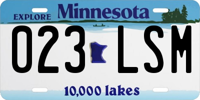 MN license plate 023LSM