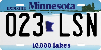 MN license plate 023LSN