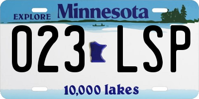 MN license plate 023LSP