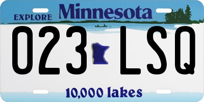 MN license plate 023LSQ