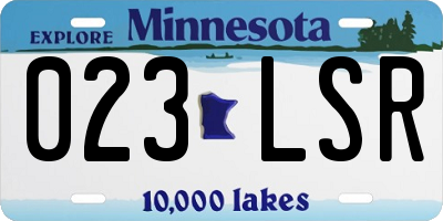 MN license plate 023LSR