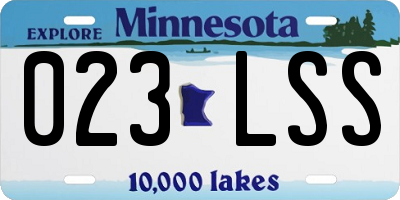 MN license plate 023LSS