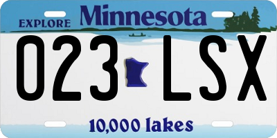 MN license plate 023LSX