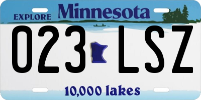 MN license plate 023LSZ