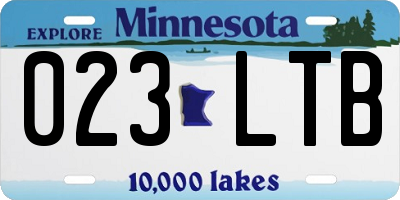 MN license plate 023LTB