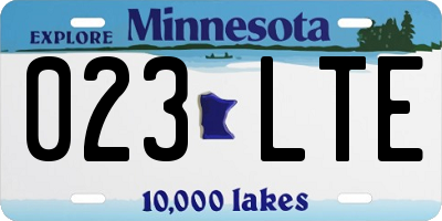 MN license plate 023LTE