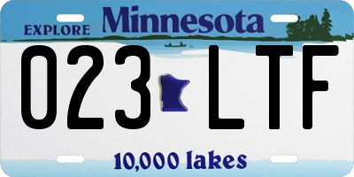 MN license plate 023LTF