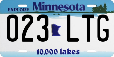 MN license plate 023LTG