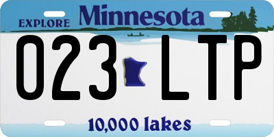 MN license plate 023LTP