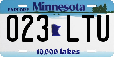 MN license plate 023LTU