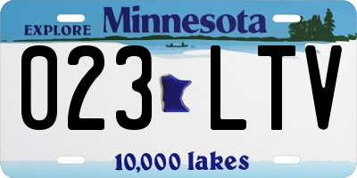 MN license plate 023LTV