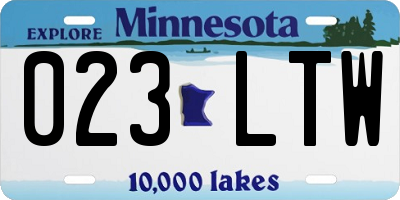 MN license plate 023LTW