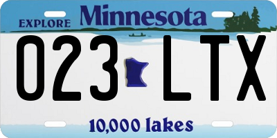 MN license plate 023LTX