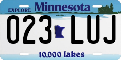MN license plate 023LUJ