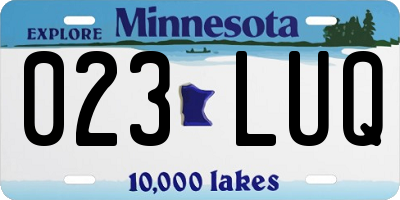 MN license plate 023LUQ