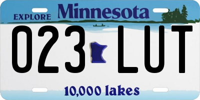 MN license plate 023LUT