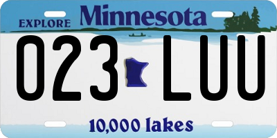 MN license plate 023LUU