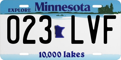 MN license plate 023LVF