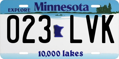 MN license plate 023LVK