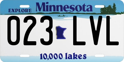 MN license plate 023LVL