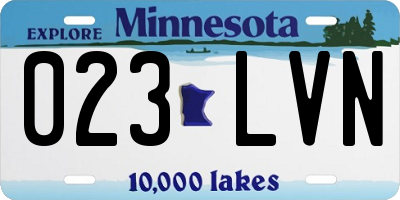 MN license plate 023LVN