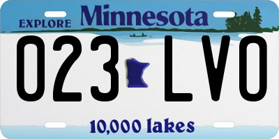 MN license plate 023LVO