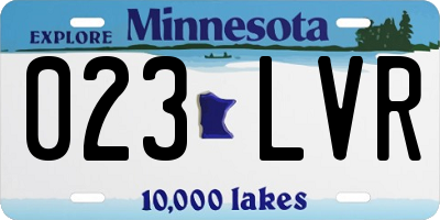 MN license plate 023LVR
