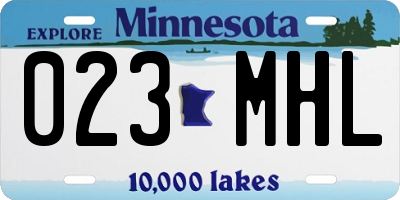 MN license plate 023MHL