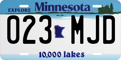 MN license plate 023MJD