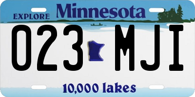 MN license plate 023MJI