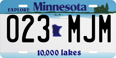 MN license plate 023MJM