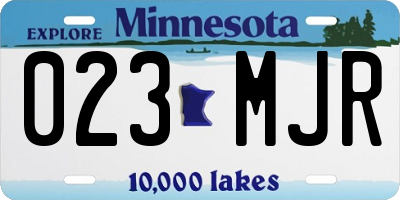 MN license plate 023MJR