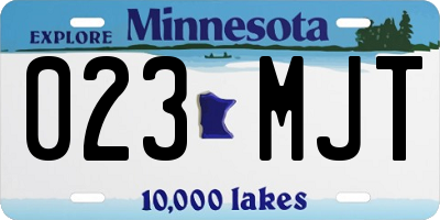MN license plate 023MJT