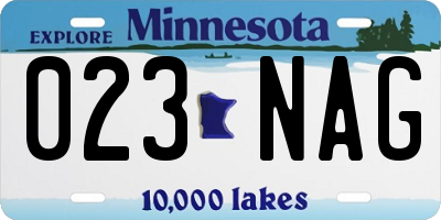 MN license plate 023NAG
