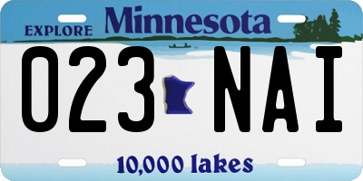MN license plate 023NAI
