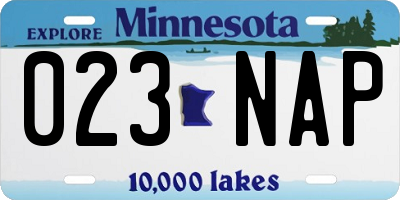 MN license plate 023NAP