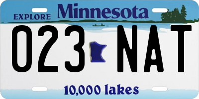 MN license plate 023NAT