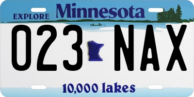 MN license plate 023NAX