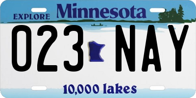 MN license plate 023NAY